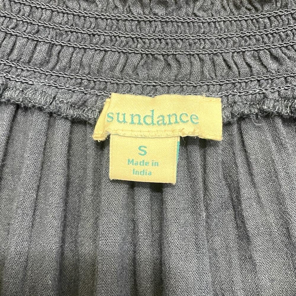 Sundance Cotton Gauze Embroidered Peasant Top Blue Size Small Boho Indie Cottage - Picture 9 of 10